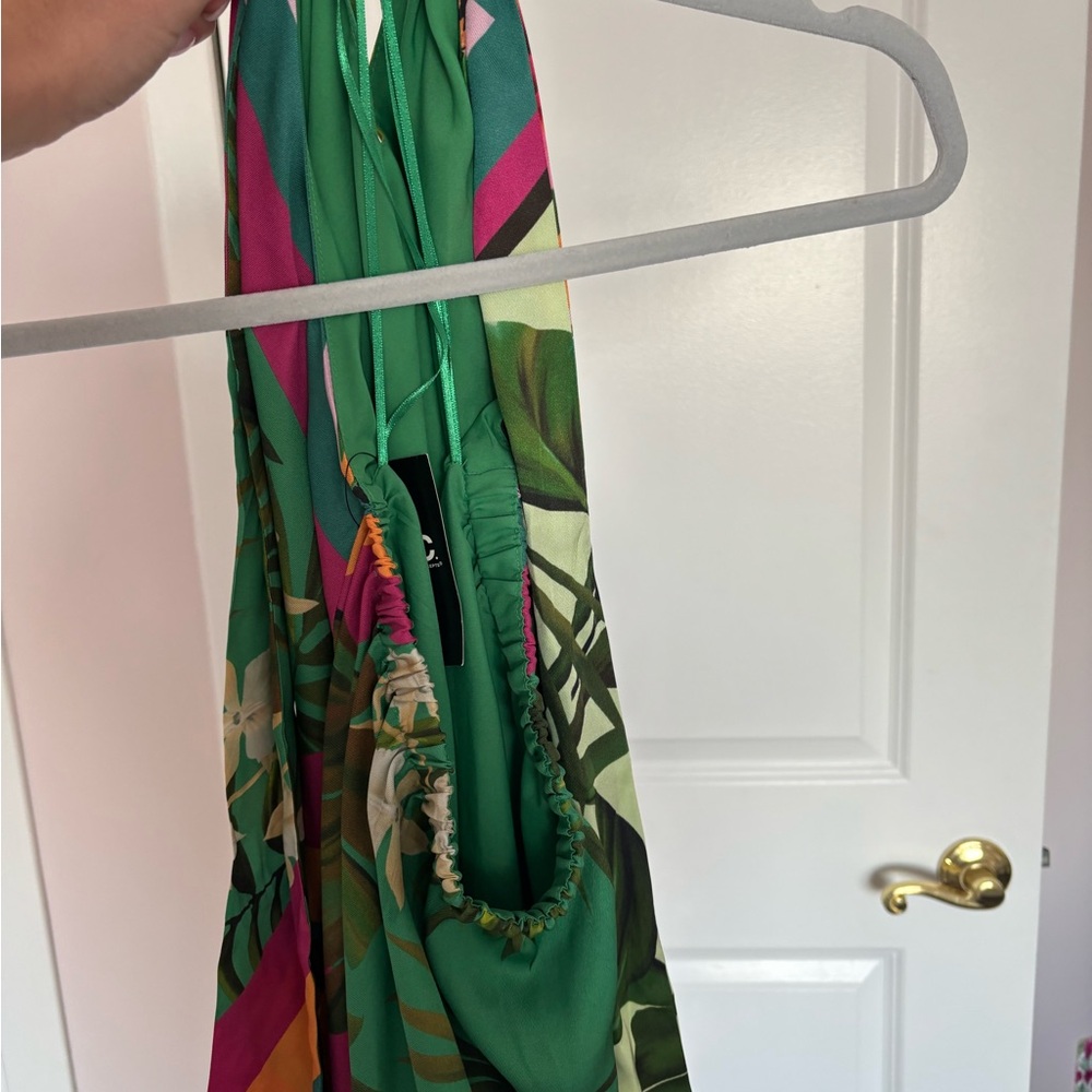 INC International Concepts Vibrant Tropical Halter Dress - Picture 2 of 2